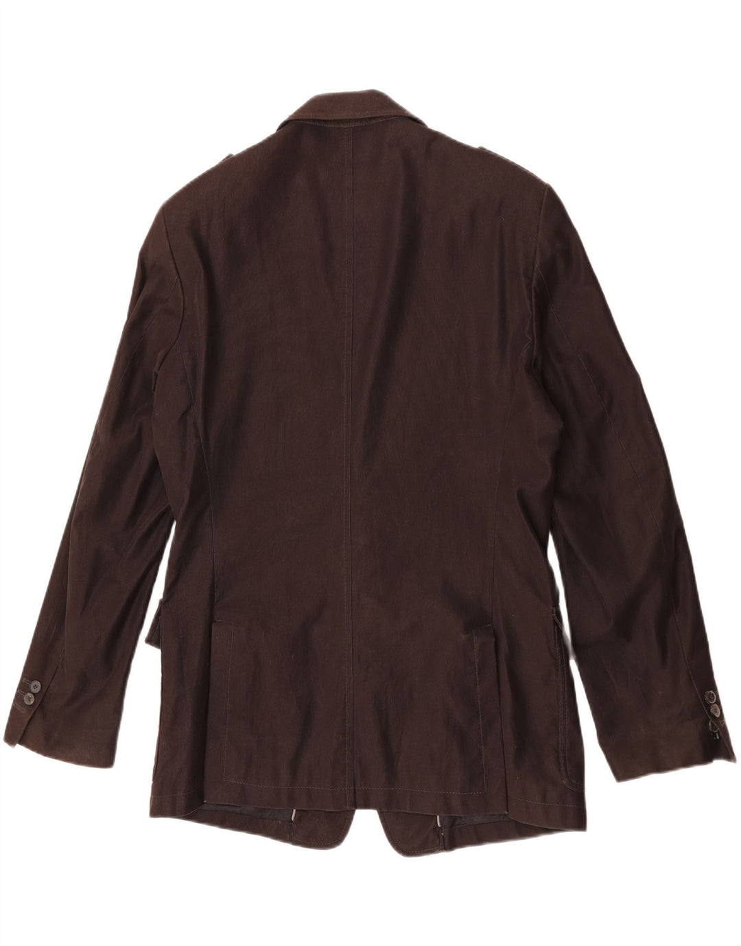 Zara Mens Military 2 Button Blazer Jacket EU 54 XL Brown Cotton