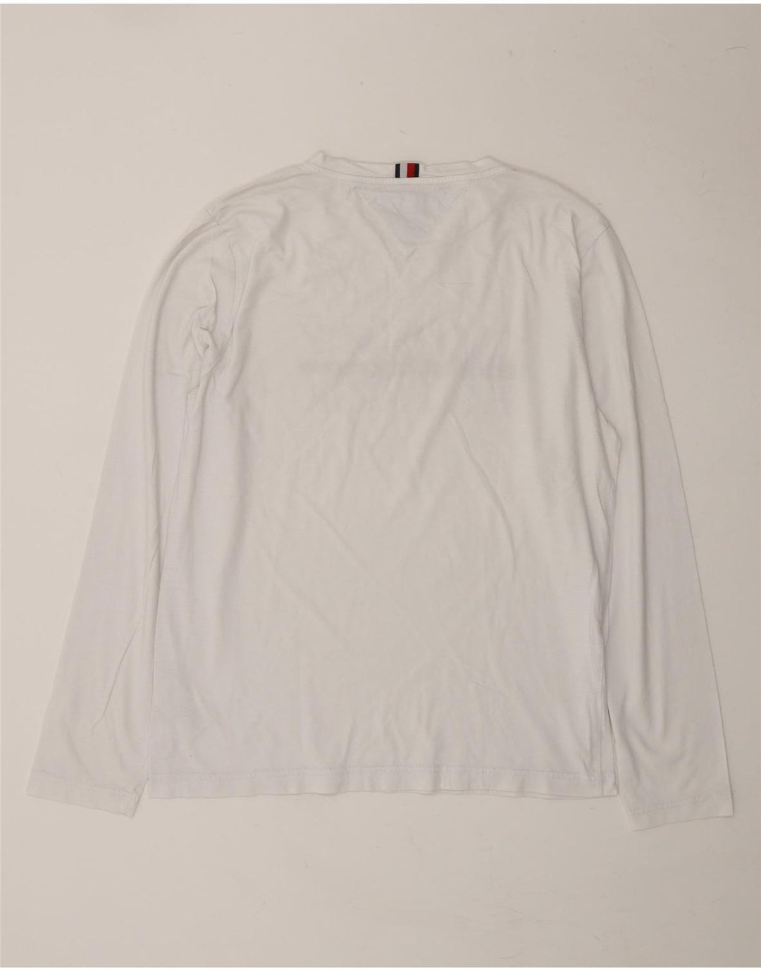 TOMMY HILFIGER Mens Graphic Top Long Sleeve Medium White Cotton Vintage Tommy Hilfiger and Second-Hand Tommy Hilfiger from Messina Hembry 