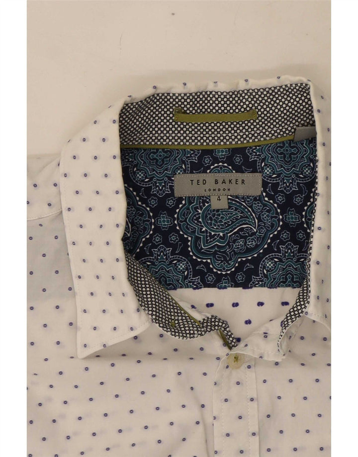 Ted Baker Chemise homme taille 4 grand coton tacheté blanc