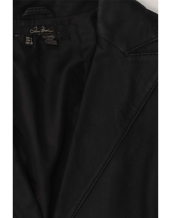 Zara Veste blazer en cuir à 2 boutons pour femme UK 16 Large Noir