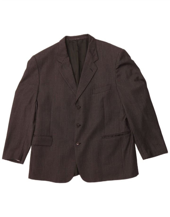 BIAGIOTTI Mens 3 Button Blazer Jacket UK 40 Large Grey Merino Wool