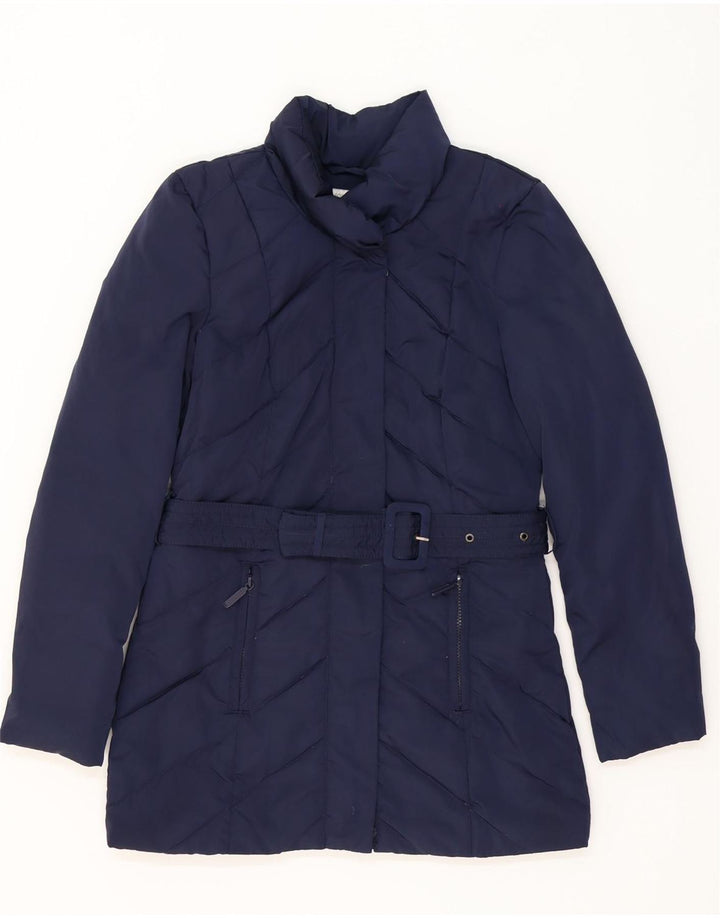 Γυναικείο παλτό MONSOON με επένδυση UK 10 Small Navy Blue Polyester