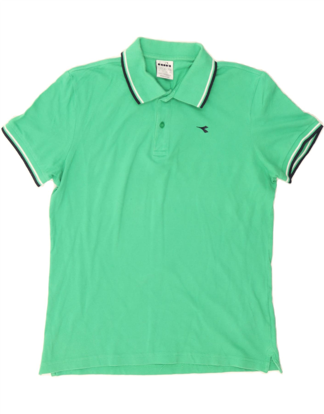 DIADORA Mens Polo Shirt Medium Green Cotton Vintage Diadora and Second-Hand Diadora from Messina Hembry 