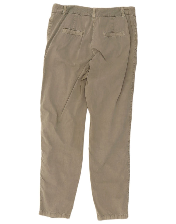 Pantaloni chino slim da donna Marks & Spencer UK 10 piccoli W30 L27 cotone kaki