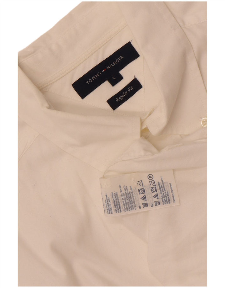 Camicia da uomo Regular Fit Tommy Hilfiger Large in cotone bianco