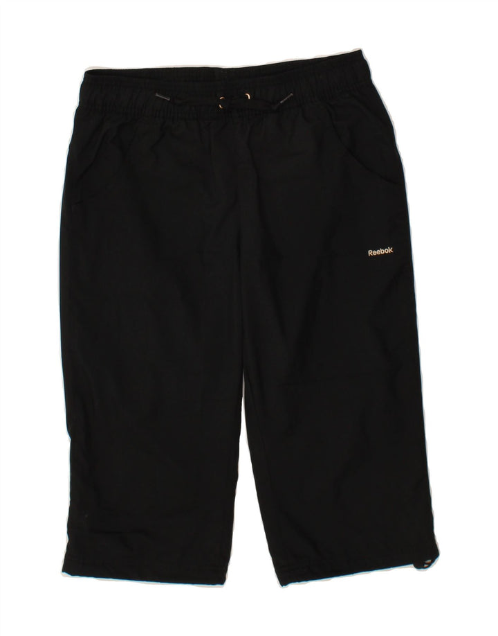 REEBOK Womens Bermuda Sport Shorts UK 14 Medium  Black Polyester Vintage Reebok and Second-Hand Reebok from Messina Hembry 