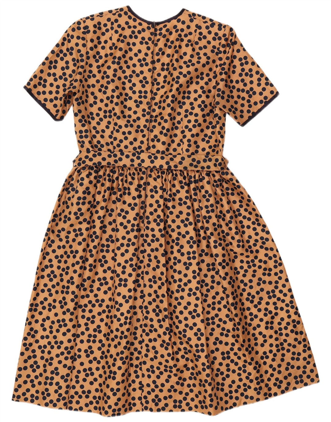 VINTAGE Womens A-Line Dress UK 12 Medium Brown Spotted