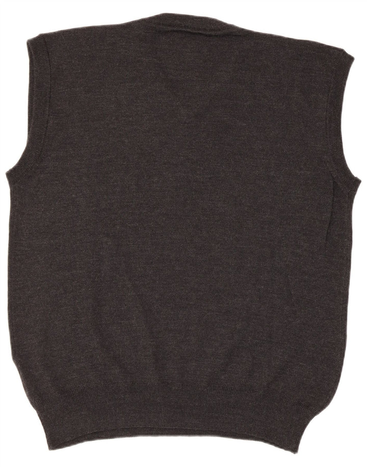 vintage Mens Vest Débardeur Grand Gris Argyle/Diamant