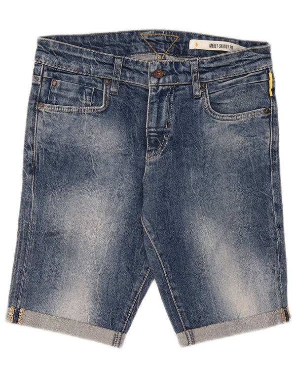 Meltin' Pot Herre Meret Skinny Denim Shorts W31 Medium Blue Cotton