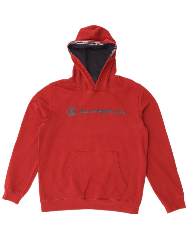 Champion Boys Graphic Hoodie Jumper 15-16 Years 2XL Red Cotton