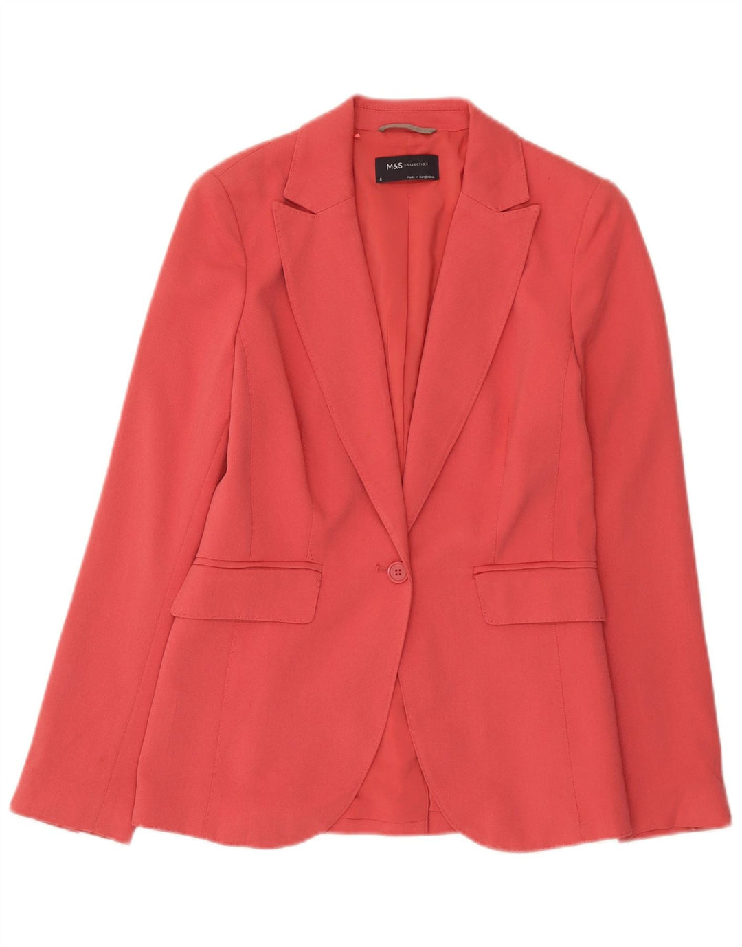 Marks & Spencer Γυναικείο μπουφάν blazer UK 8 μικρό ροζ πολυεστέρα