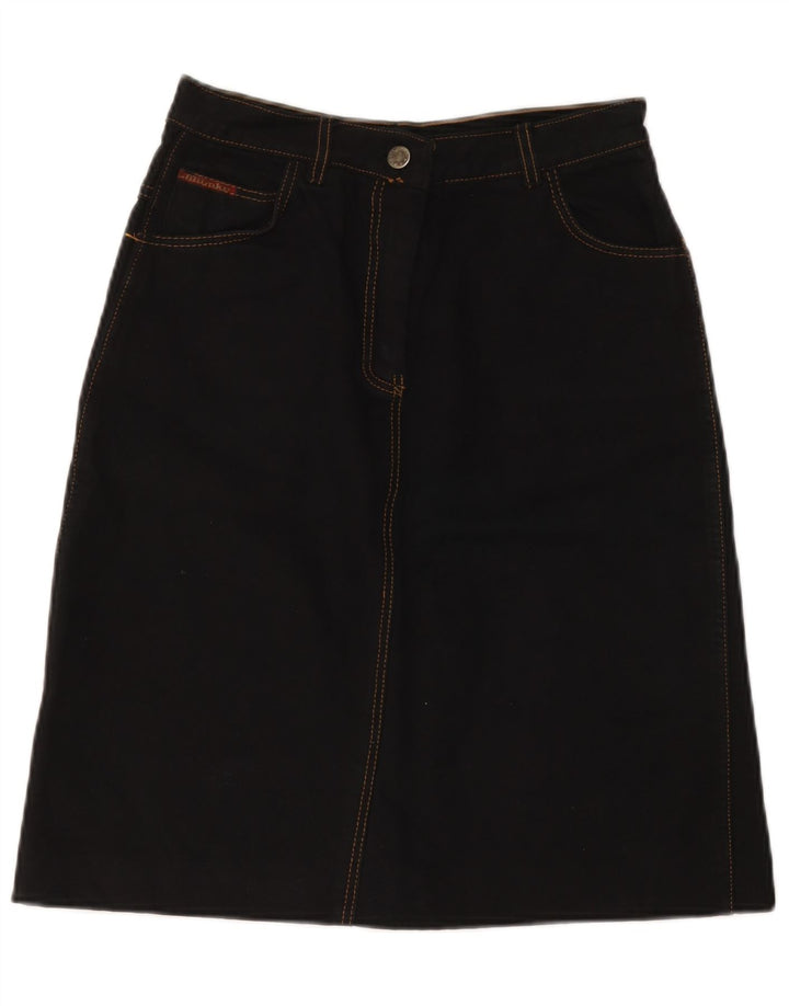 Vintage Womens Denim Skirt IT 42 Medium W28  Black Cotton