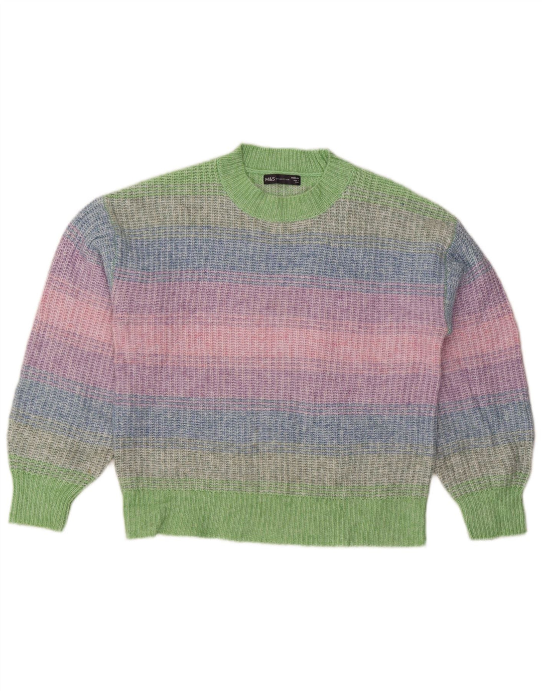 Marks & Spencer Womens Crew Neck Jumper Sweater UK 14 Medium Multicoloured