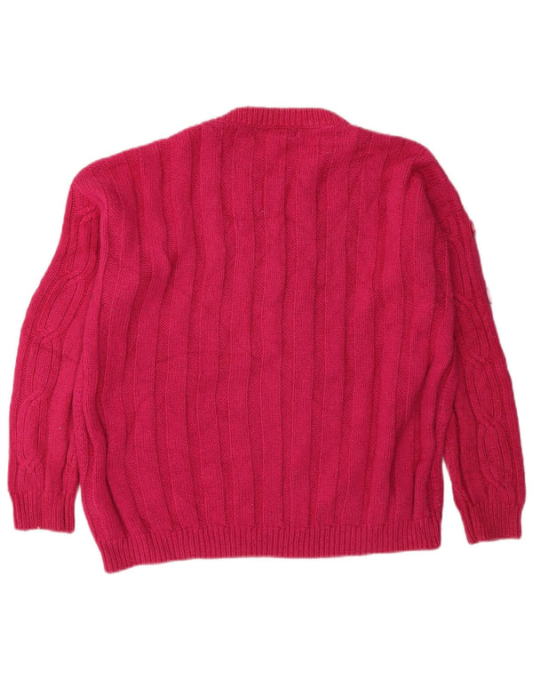 Maglione maglione con scollo a barca da donna Marks & Spencer UK 14 grande cotone rosa