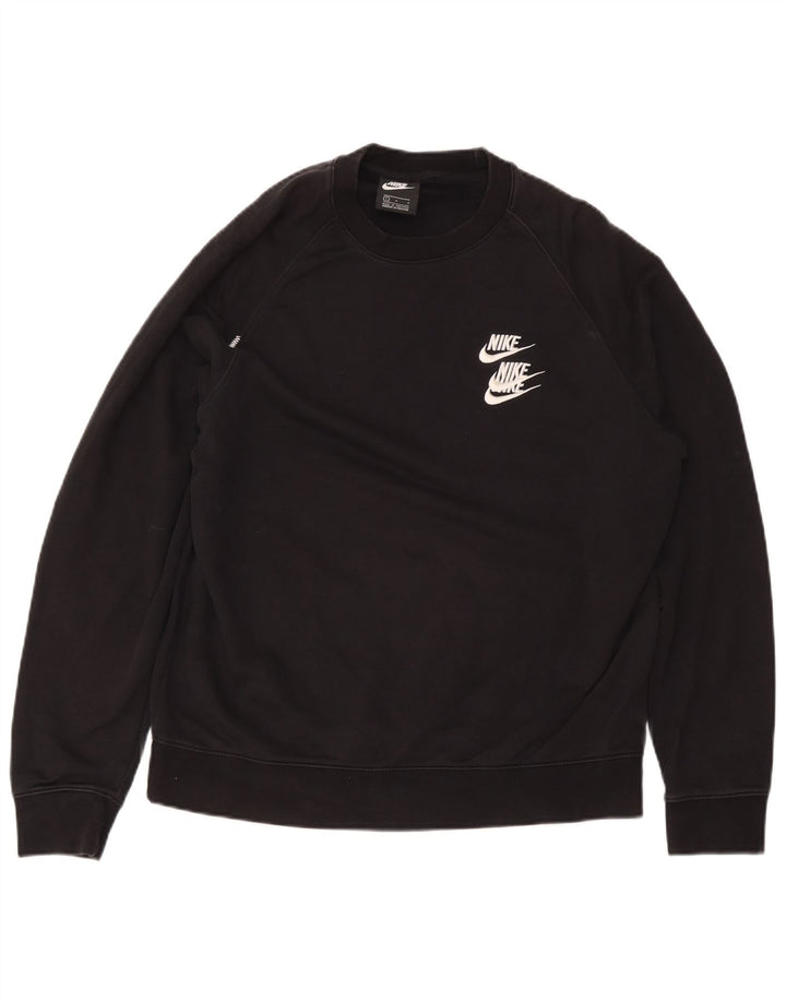 Męski sweter z grafiką Nike, duży, czarny, bawełniany