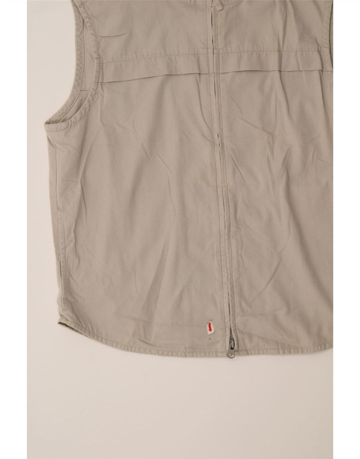 EDDIE BAUER Womens Gilet UK 10 Small Beige Cotton Vintage Eddie Bauer and Second-Hand Eddie Bauer from Messina Hembry 