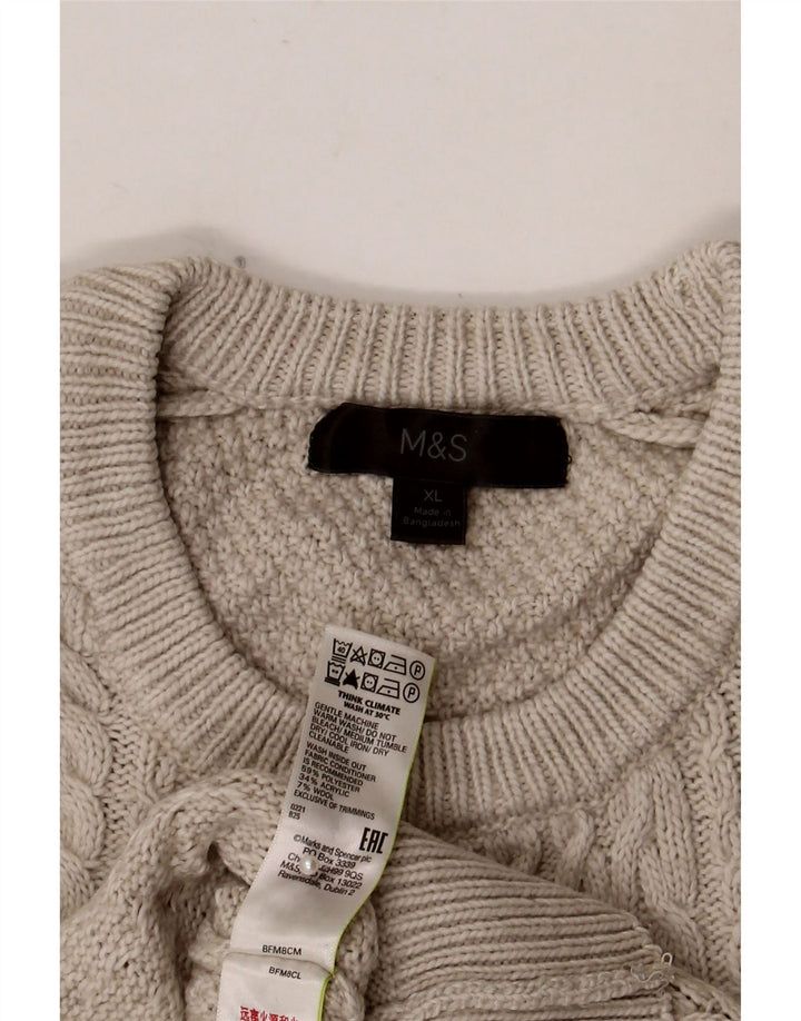 Maglione maglione girocollo da uomo Marks & Spencer XL grigio poliestere