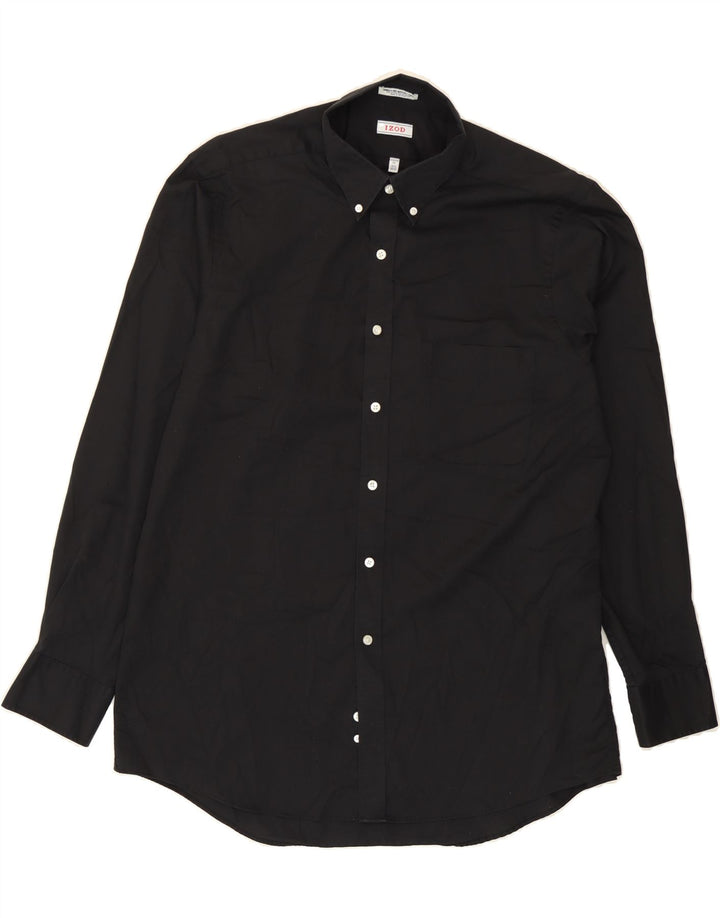 IZOD Mens Regular Fit Shirt Size 16 1/2 Large Black Cotton Vintage Izod and Second-Hand Izod from Messina Hembry 