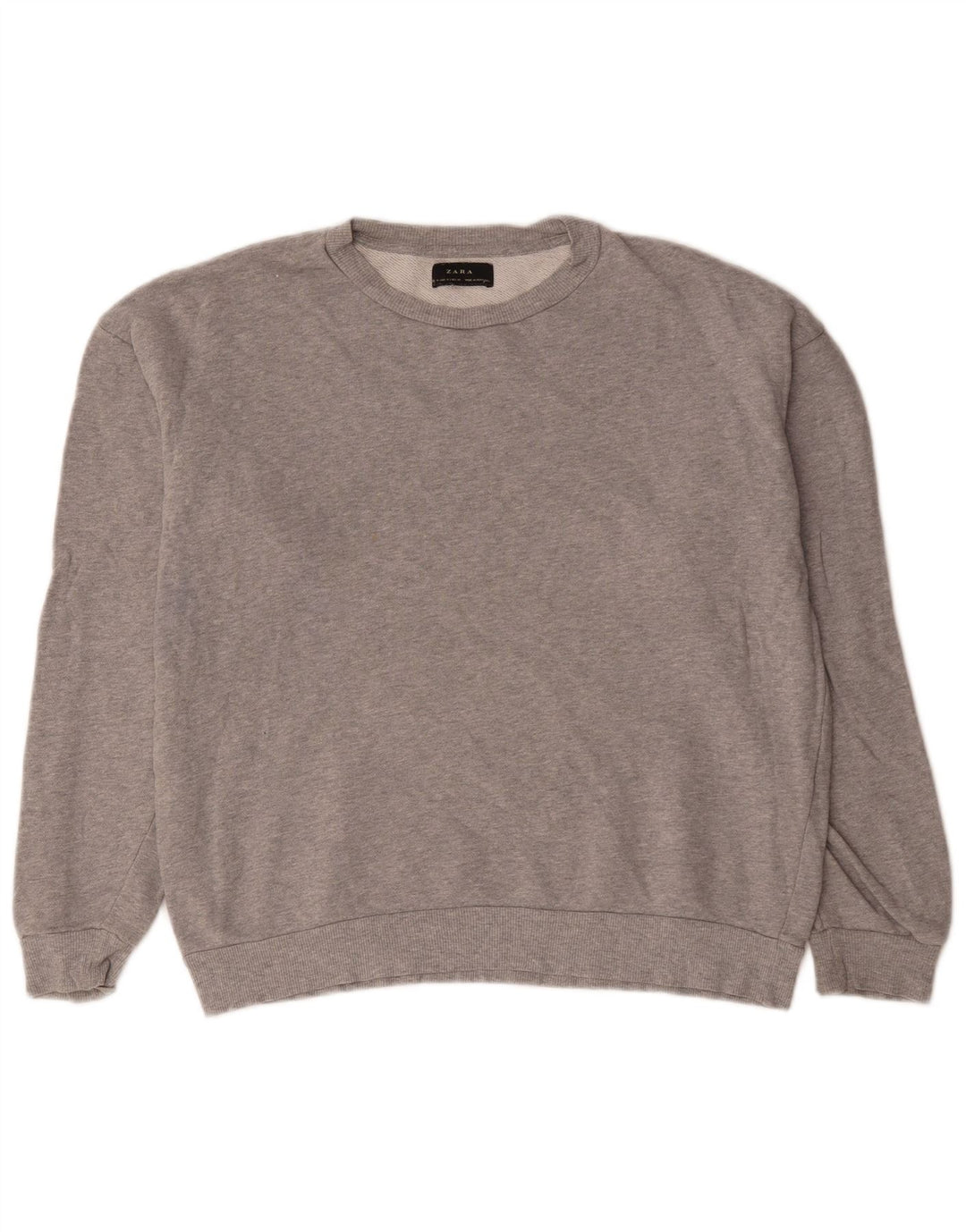 Zara Sweatshirt-trøje til mænd Medium Grey Flecked Bomuld