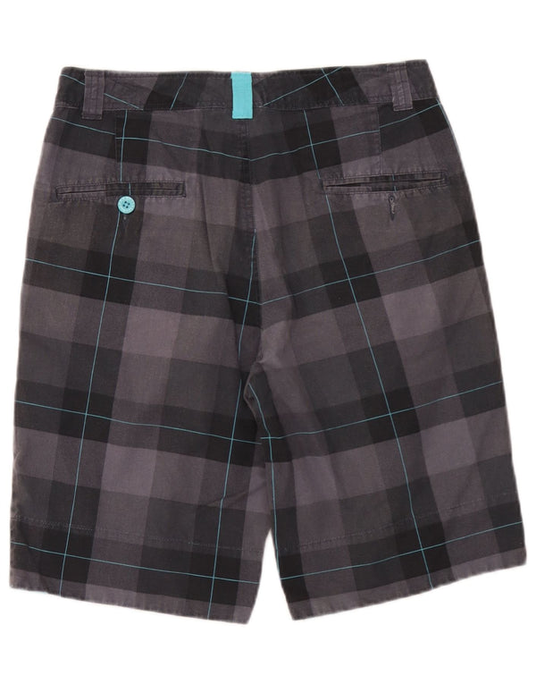 Sneaker Freak Mens Chino Shorts XS W29 Grey Check Cotton