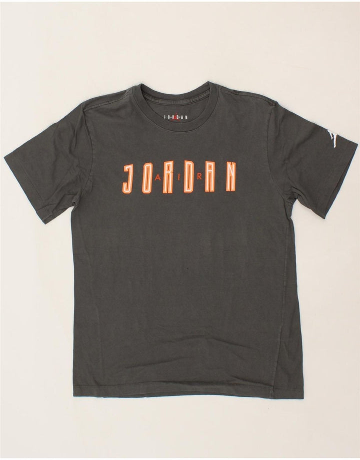 JORDAN Mens Graphic T-Shirt Top Small Grey Cotton Vintage Jordan and Second-Hand Jordan from Messina Hembry 