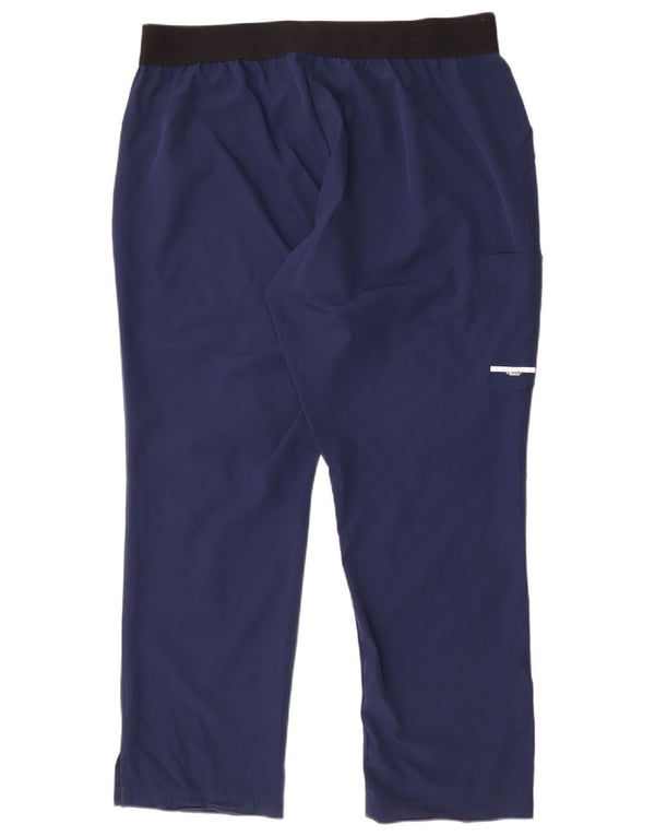 Skechers Mens Graphic Cargo Trousers XL W36 L30 Navy Blue Colourblock