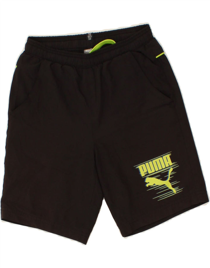 PUMA Boys Graphic Sport Shorts 9-10 Years Black Polyester Vintage Puma and Second-Hand Puma from Messina Hembry 