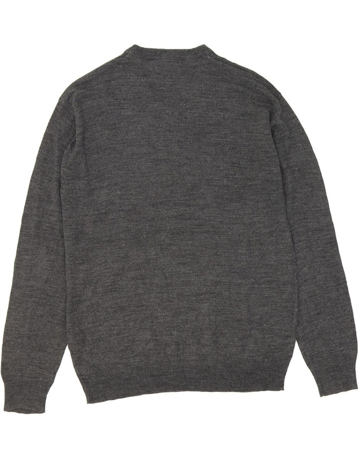 PIERRE CARDIN Mens V-Neck Jumper Sweater Medium Grey Acrylic Vintage Pierre Cardin and Second-Hand Pierre Cardin from Messina Hembry 