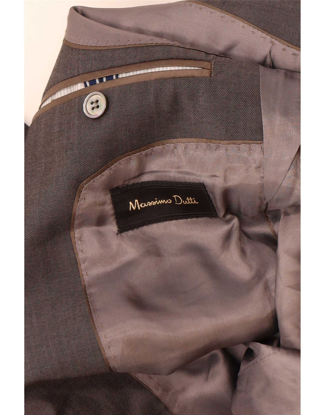 Massimo Dutti Veste Blazer 2 Boutons Homme EU 48 Laine Gris Moyen