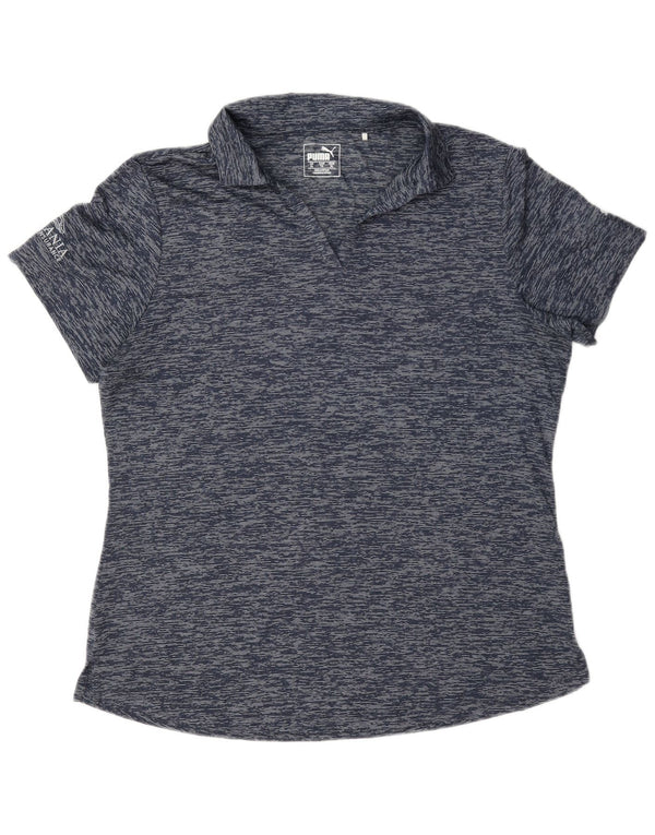 Puma Womens Polo Shirt UK 18 XL Navy Blue Flecked