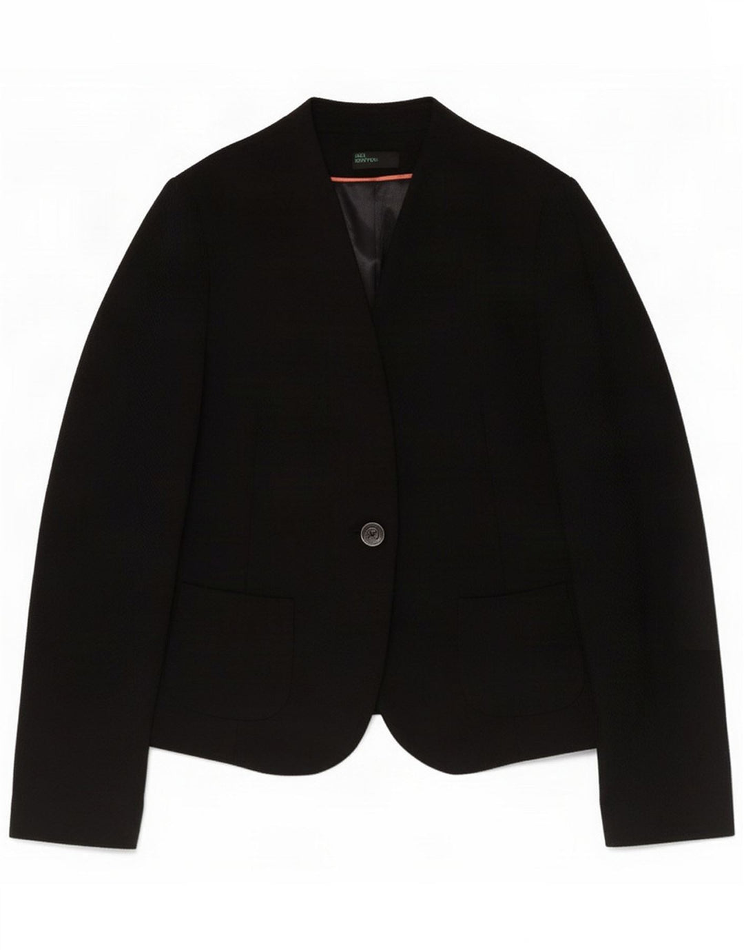 Beneton Womens 1 Button Blazer Jacket IT 42 Medium Black Poliester