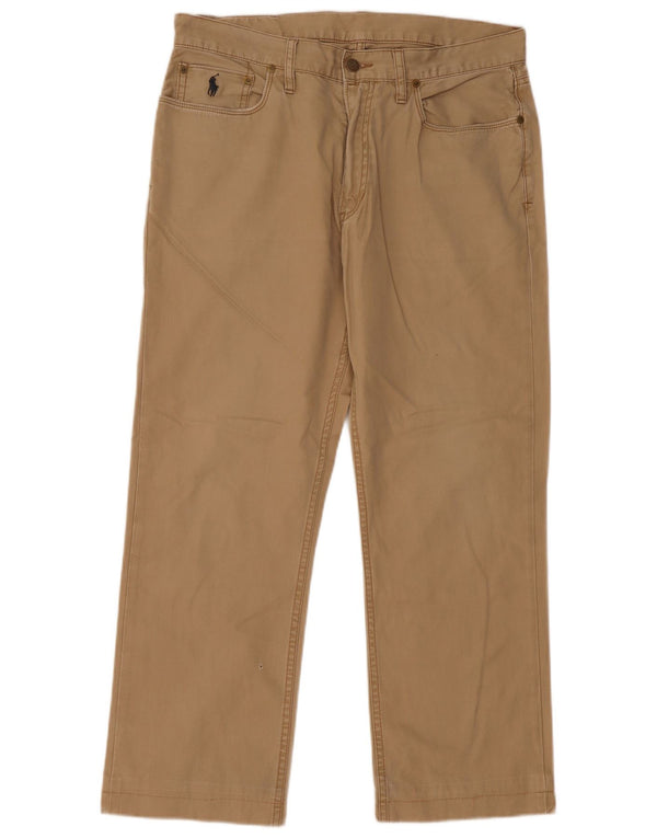 Polo Ralph Lauren Mens Straight Casual Trousers W34 L28 Beige Cotton
