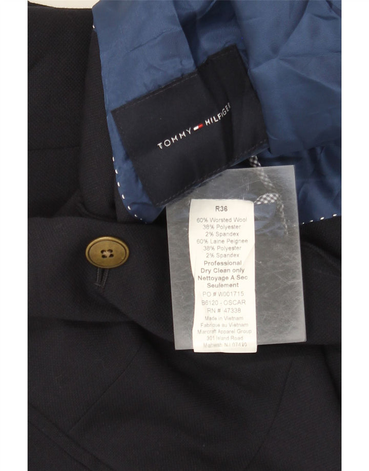 TOMMY HILFIGER Mens 2 Button Blazer Jacket UK 36 Small Navy Blue Wool