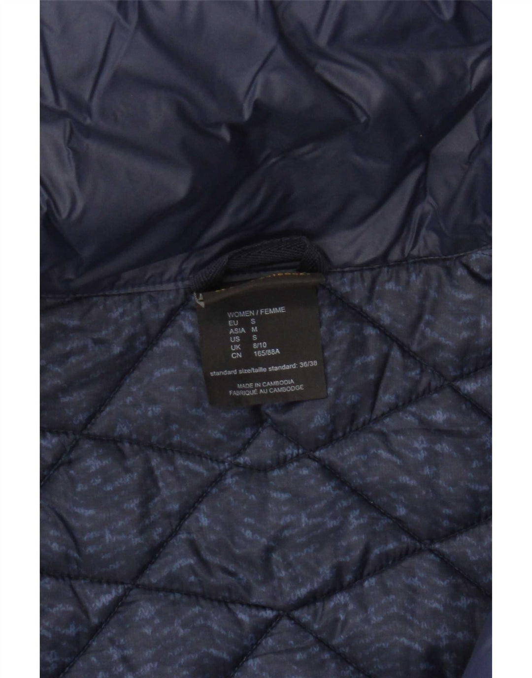 Jack Wolfskin Womens Padded Jacket UK 8/10 Small Navy Blue Nylon