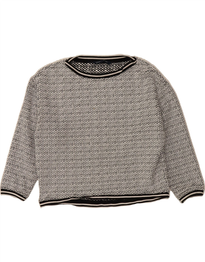 FRENCH CONNECTION Womens Boat Neck Jumper Sweater UK 14 Medium Grey Vintage French Connection and Second-Hand French Connection from Messina Hembry 