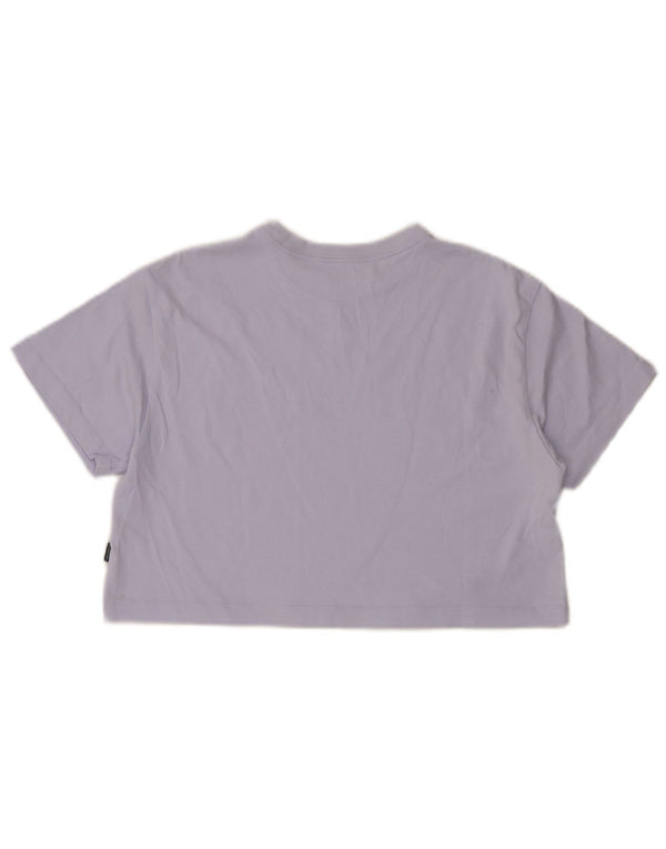 Converse Damen Crop Oversize Graphic T-Shirt Top UK 6 XS Lila