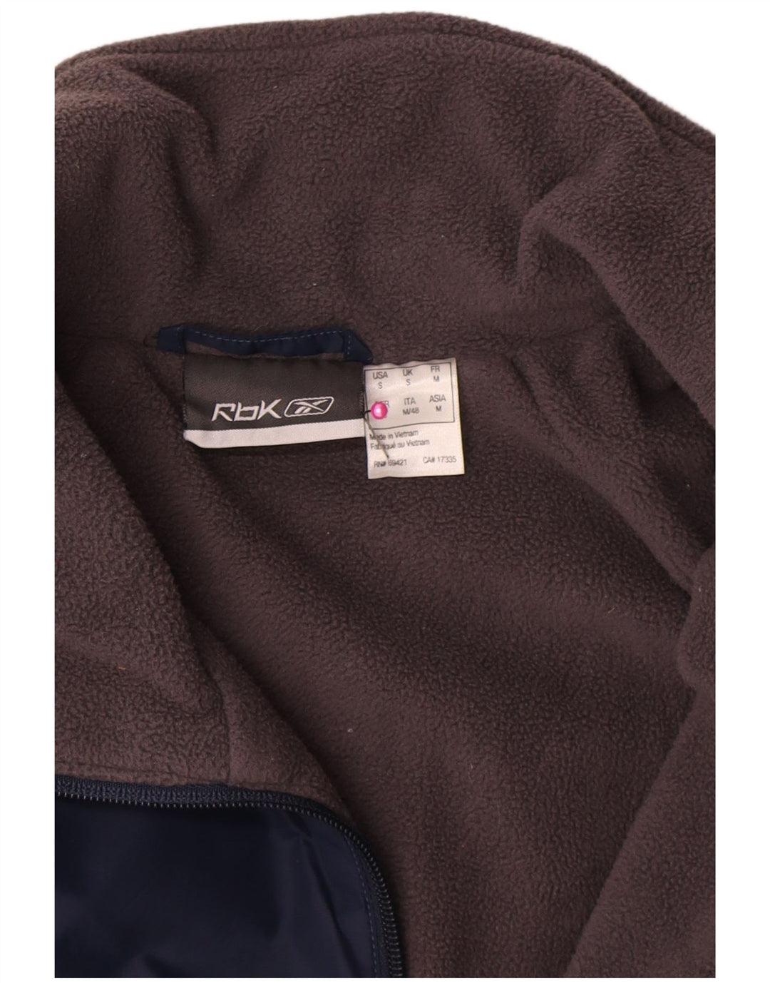 Reebok Mens Windbreaker Jacket UK 36 Small Navy Blue Polyamide
