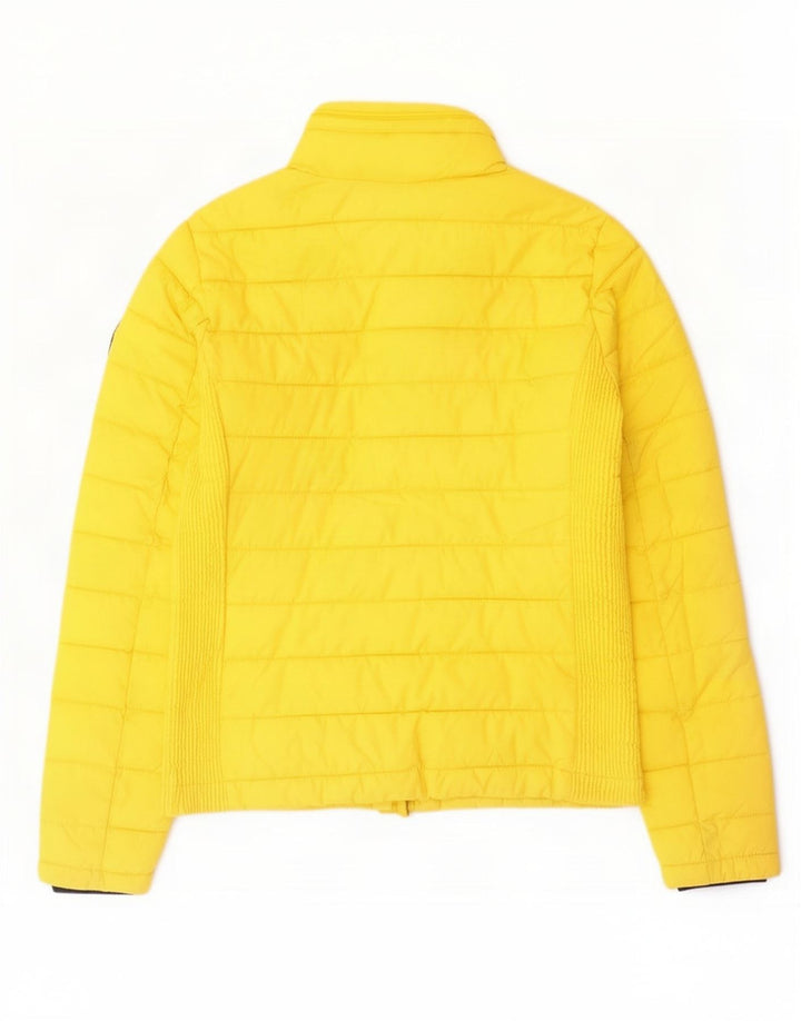 Superdry Womens Padded Jacket UK 12 Medium Yellow Polyester