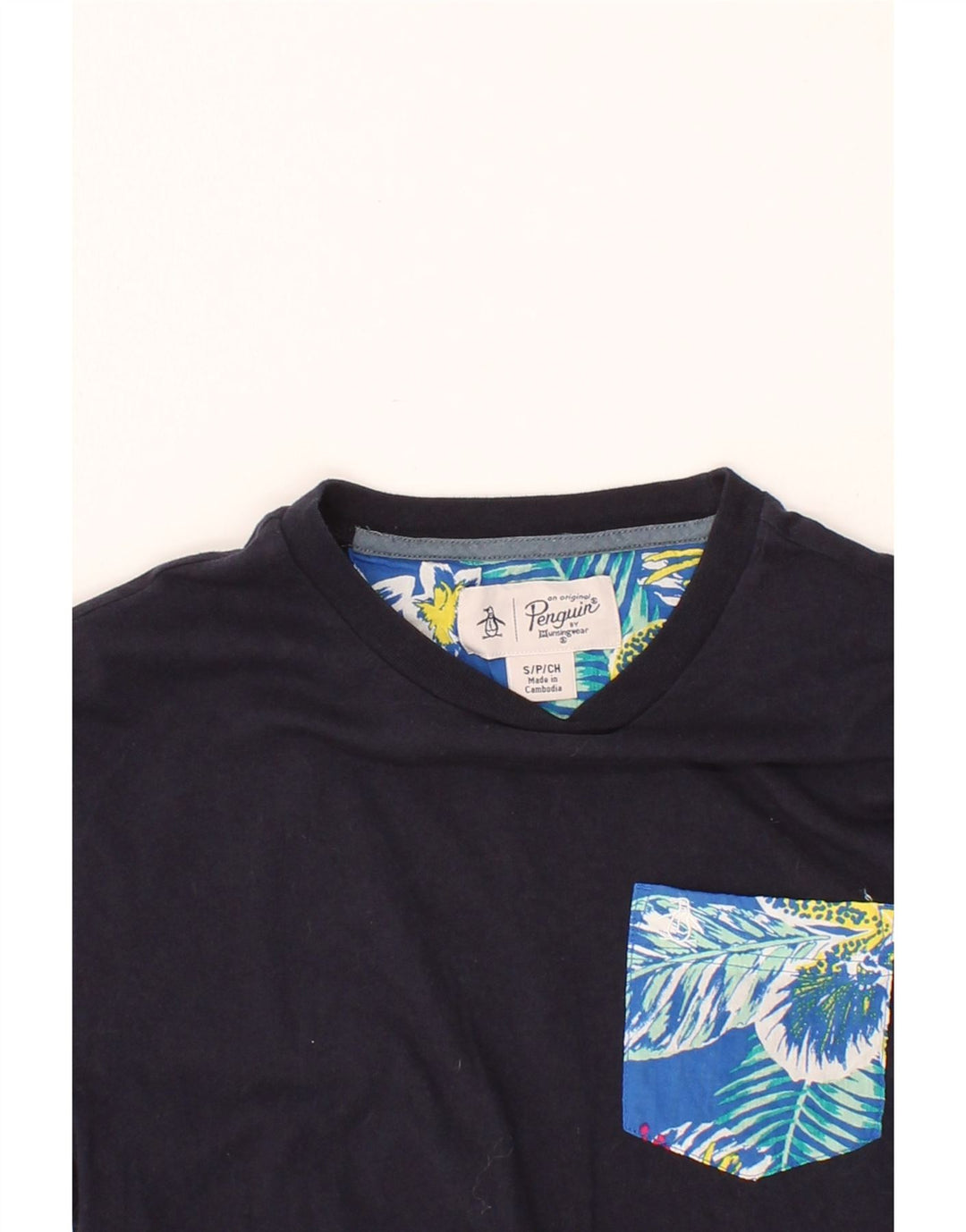 PENGUIN Mens T-Shirt Top Small Navy Blue Cotton Vintage Penguin and Second-Hand Penguin from Messina Hembry 