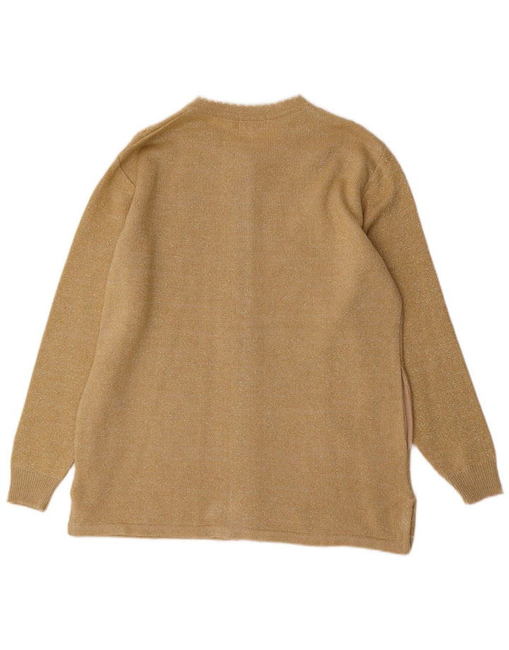 REFLECT Womens Cardigan Sweater UK 16 Large Gold