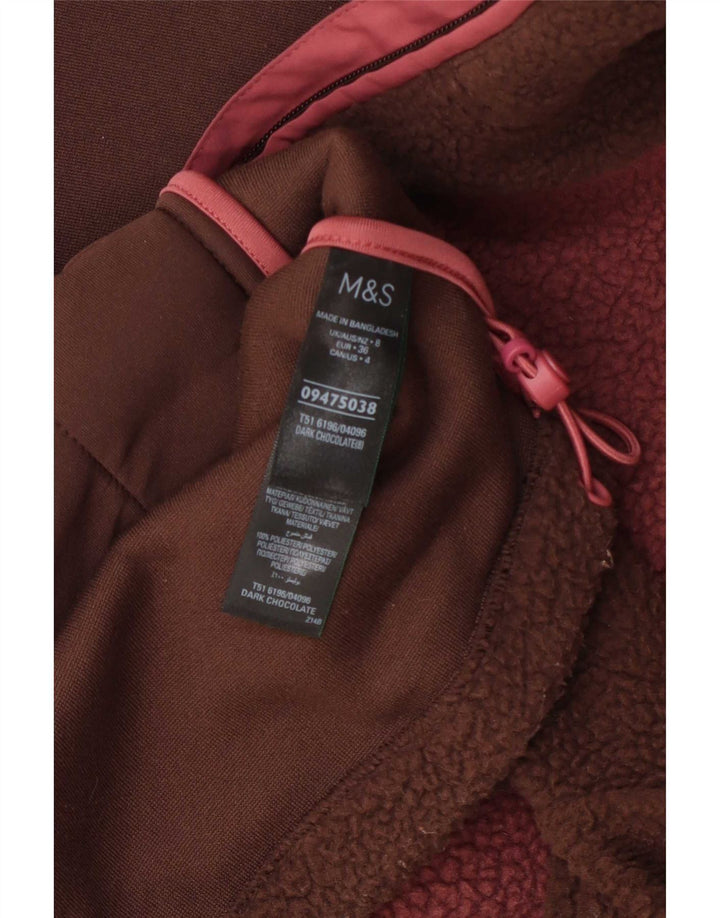 Jachetă fleece supradimensionată pentru femei Marks & Spencer UK 8 mic maro colorblock