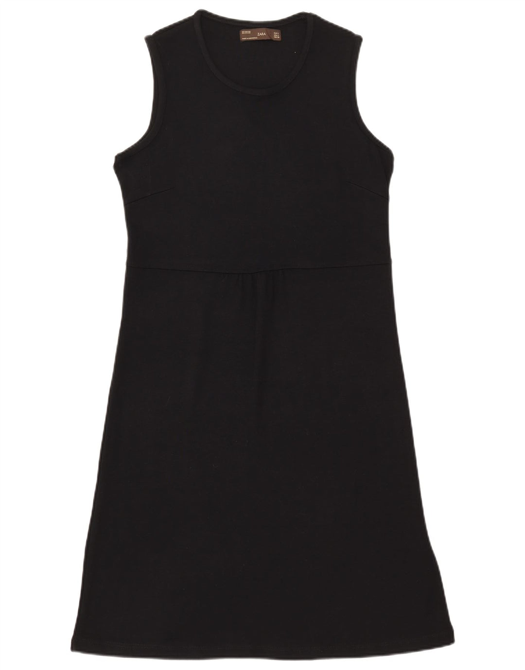 Zara Damen ärmelloses Basic-Kleid UK 14 Large Schwarz Rayon