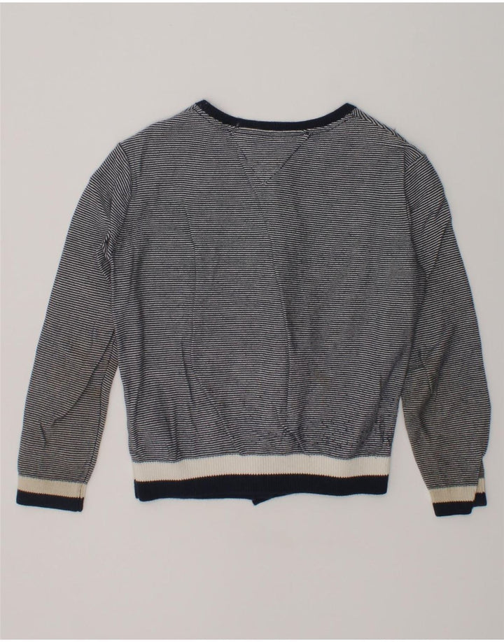 TOMMY HILFIGER Girls Cardigan Sweater 4-5 Years Navy Blue Striped Cotton | Vintage Tommy Hilfiger | Thrift | Second-Hand Tommy Hilfiger | Used Clothing | Messina Hembry 