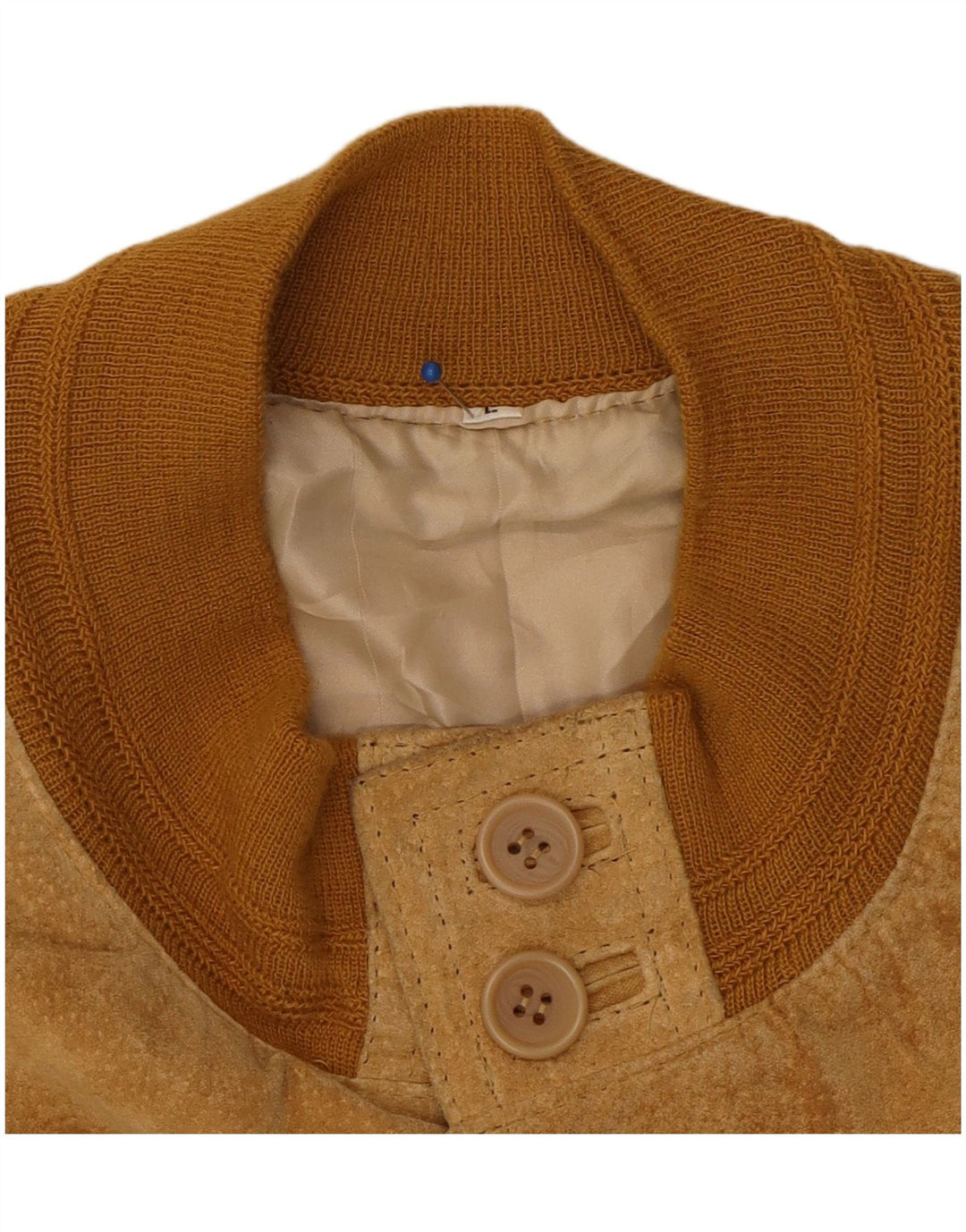 Vintage Mens Suede Bomber Jacket UK 40 Large Brown Leather