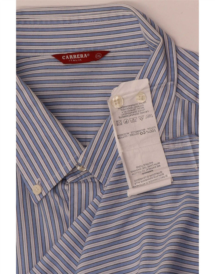 Carrera Mens Shirt 2XL Blue Striped Cotton