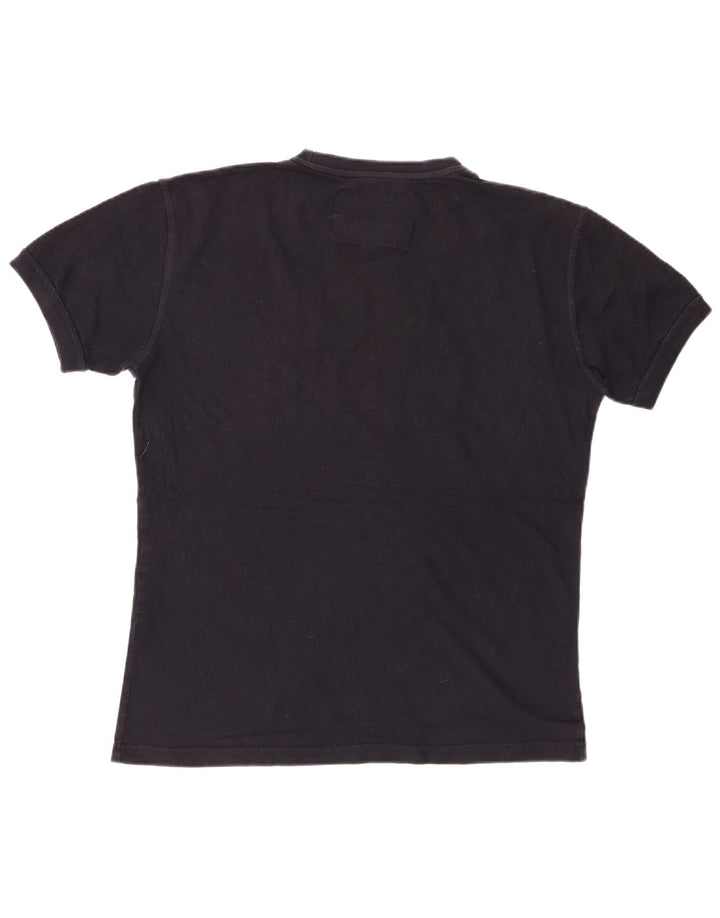 JACK WILLS Mens Graphic T-Shirt Top Medium Black Cotton
