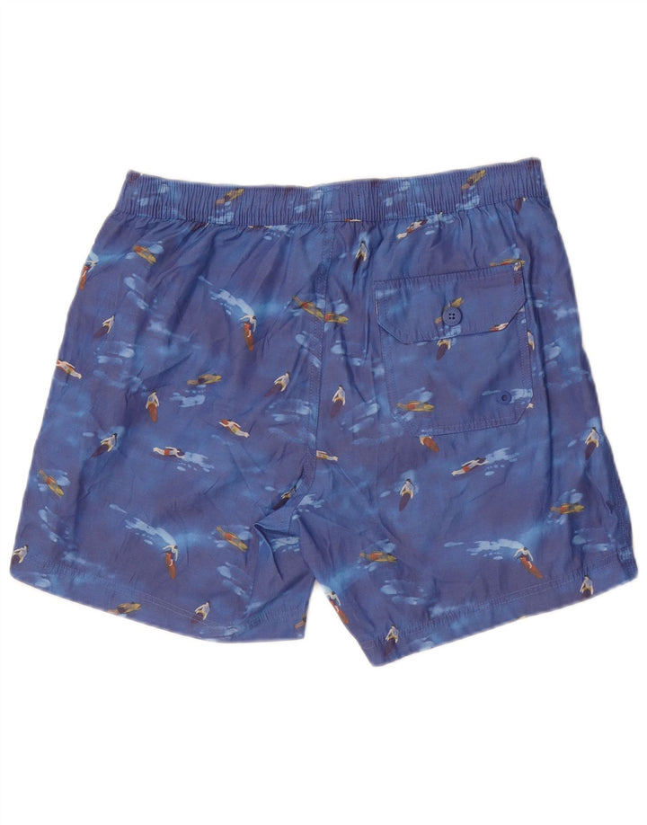 Fat Face Herre grafiske svømmeshorts Medium Blue Polyester