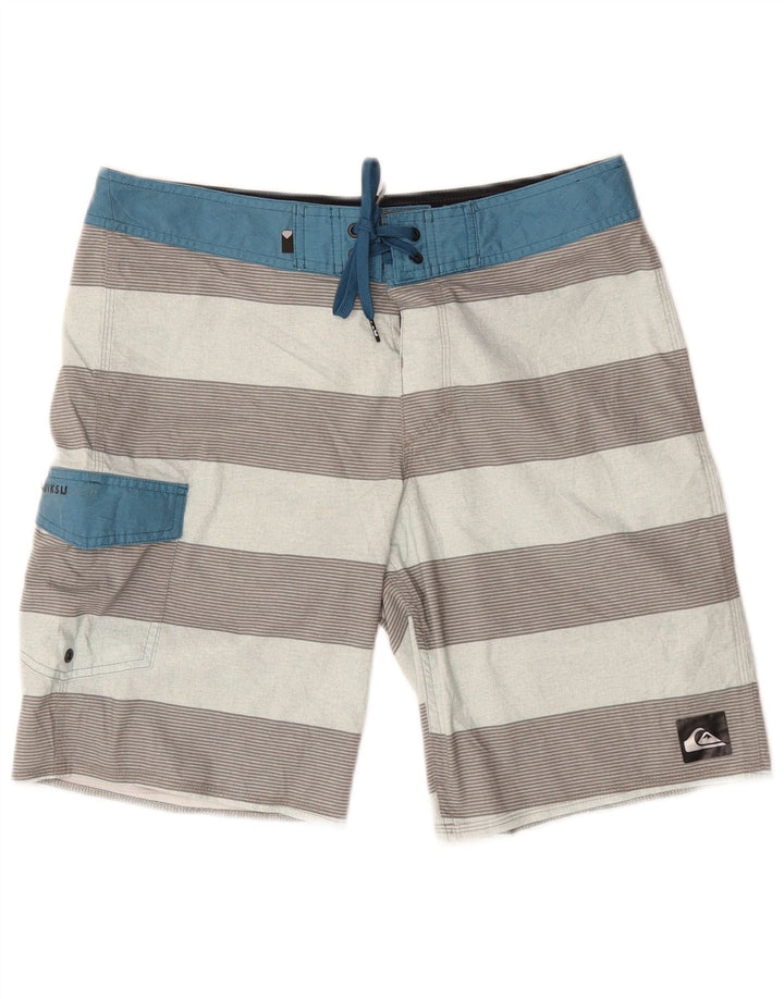 Quiksilver Mens Swimming Shorts Medium Multicoloured Striped Polyester