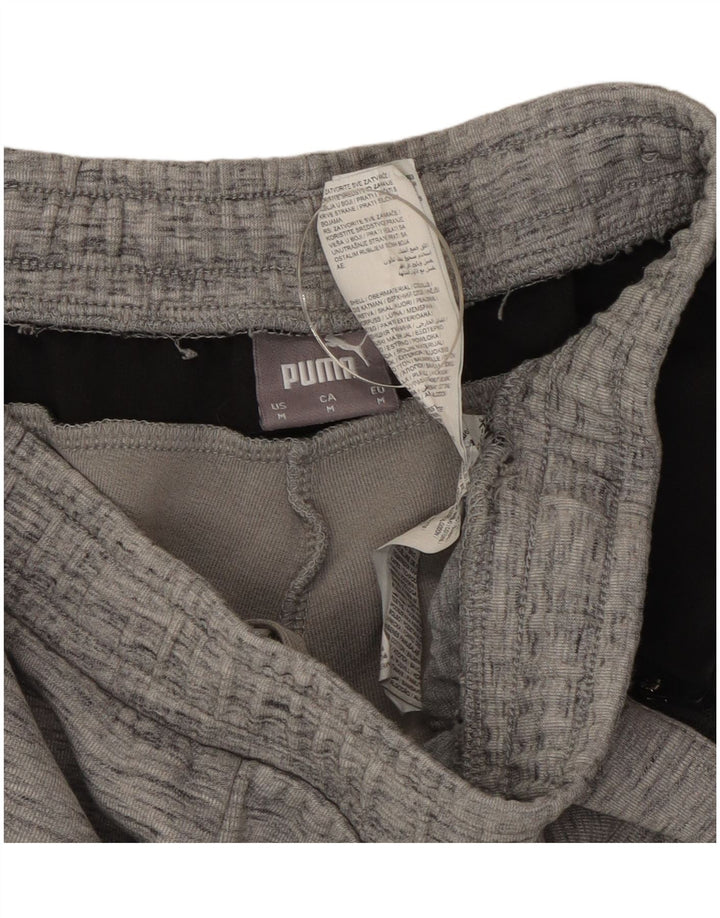 Puma Mens Tracksuit Trousers Medium  Grey Colourblock Cotton