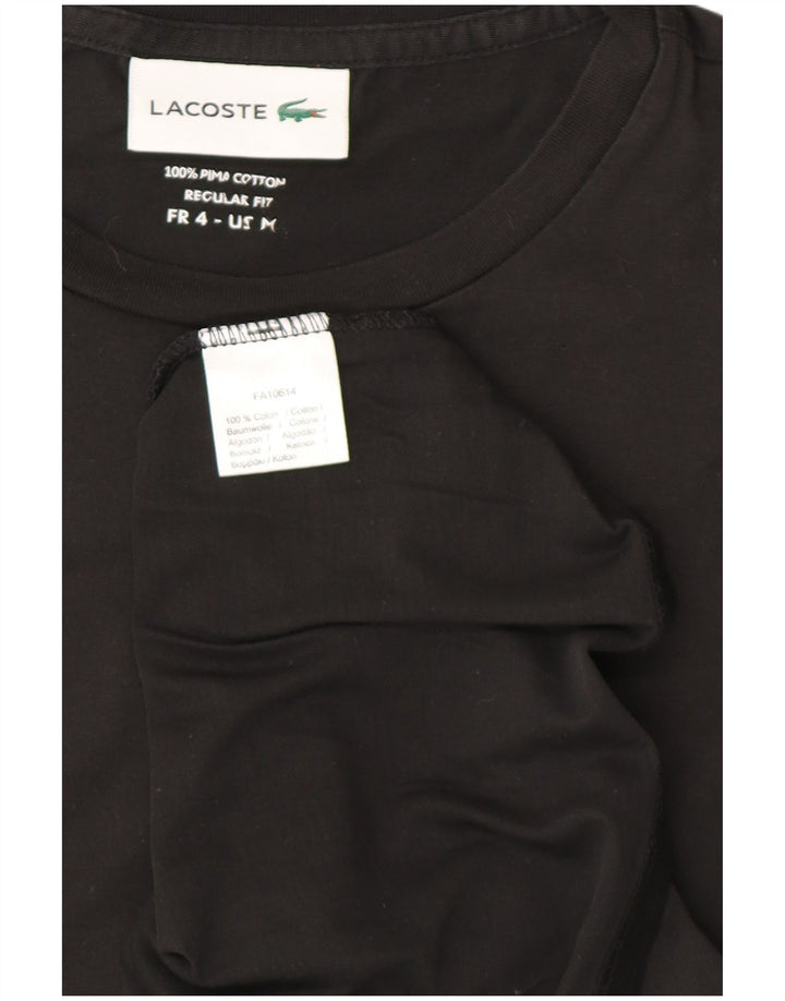 Lacoste Mens Regular Fit T-Shirt Top Size 4 Medium Black Cotton